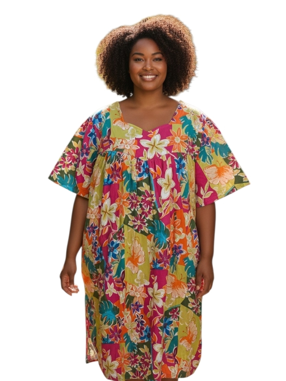 National Tropical Flowers Lounging Dress" L-XL 